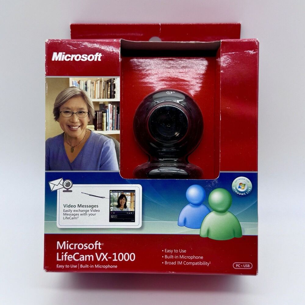 Microsoft LifeCam VX-1000 Webcam With Built-in Microphone New Factory Sealed